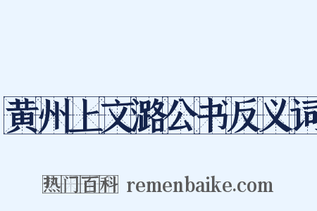 黄州上文潞公书反义词是什么意思的图片